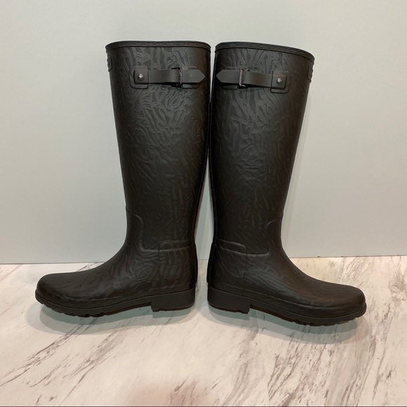 New Hunter Refined Black Coral Texture Tall Boot 9 - Picture 4 of 8